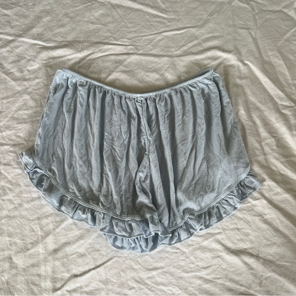 Brandy melville ruffled baby blue shorts